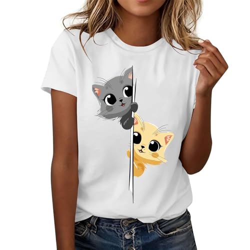 Ladies Tops Size 18 UK, Funny Tshirts Women UK Short Sleeve Ladies Summer Tops Novelty Humor Graphic Print Party Top Tunic Lightweight Breathable Blouses Crewneck Casual Tees