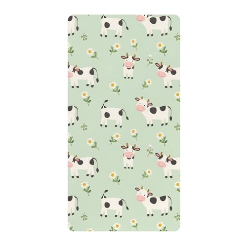 Farm Cows Drap-housse doux pour berceau de bébé pour garçons et filles 68,6 x 99,1 cm