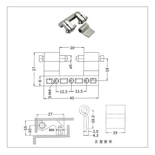 Charnière de soudure 1 pièce pour réparer une porte d'armoire affaissée