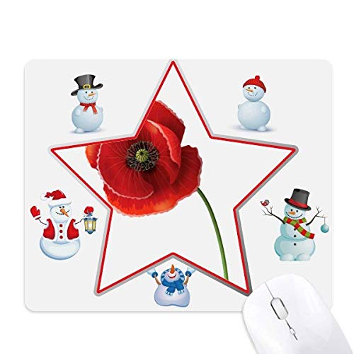 Tapis de souris de simplicité peinte avec motif pavot rouge artistique