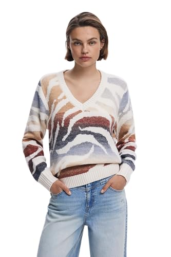 Desigual Femme 25wwjf21 Pull-Over, Blanc, S EU