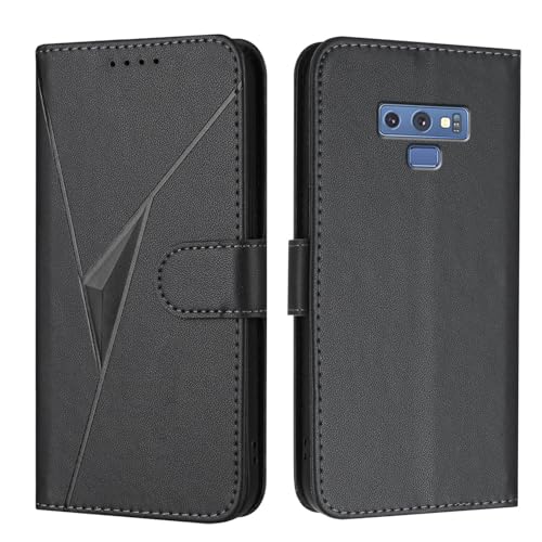 WBWONE Coque pour Samsung Galaxy Note 9 - Cuir Premium Étui, Housse Fermeture Magnétique, Support Intégré et Fonction Portefeuille - Noir