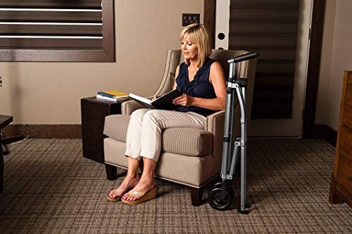 Able Life Space Saver Walker, Lightweight And Foldable Rolling Walker For Adults, Seniors, And Elderly, Compact Travel Walker With 6-Inch Wheels And Ski Glides For Mobility Support, Black Walnut #TOP7