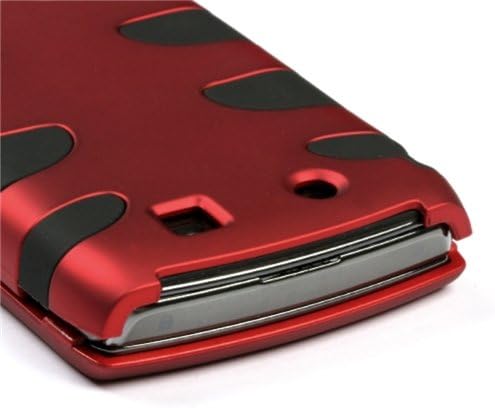 MyBat BB9800HPCSK002NP Titanium Fishbone Protective Case for BlackBerry Torch 9800-1 Pack - Retail Packaging - Red/Black