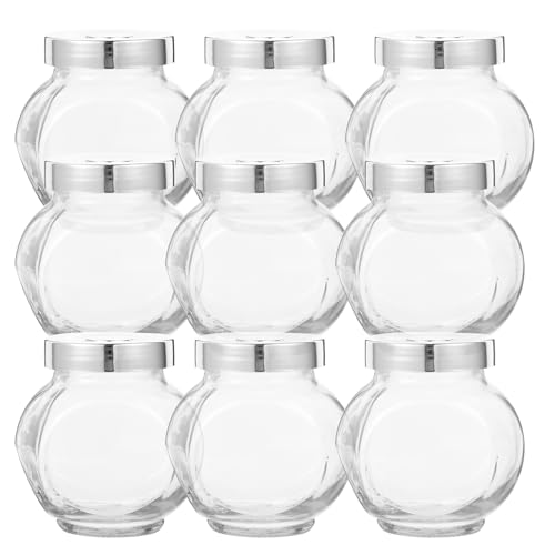Tofficu 10 Tarros de Vidrio Transparentes de 180 Ml Tapa Hermética para Almacenamiento de Dulces, Especias y Té, Frascos de Cristal para Cocina y Hogar, Contenedores Reutilizables