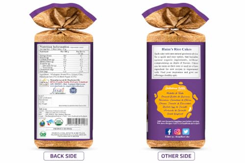 Image of HAIM Organic Crispy Rice Thick Wholegrain Brown Rice Cake With Quinoa & Chia Seeds | Gluten-Free Snack | Wholegrains | Healthy Snack (Pack of 1)