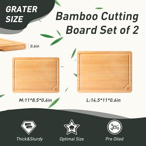 Bamboo Cutting Board Set Non Slip Feet Over Sink Chopping Board Christmas Xmas Birthday Day Gifts Ideas Grandmother Gigi Granny Nana Glamma Mawmaw Yaya Abuela Abuelita Mamaw Mimi Nonna Oma Meme
