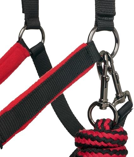 LeMieux Vogue Fleece Headcollar - Halter & Leadrope (Chilli - Pony) - 2