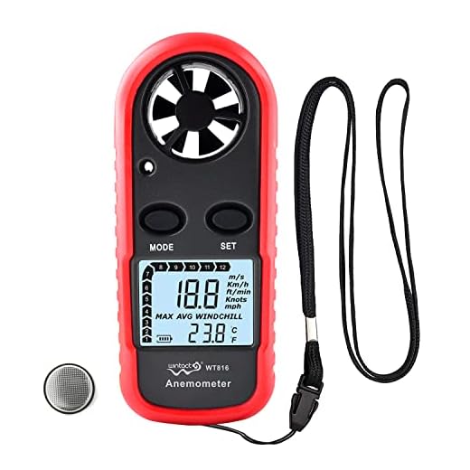 Anemometer Handheld Wind Speed Meter Gauge, Digital Air Temperature Anemometer HVAC Velometer Wind Velocity Meter Thermometer with Backlight Chill MAX AVG for Shooting Windsurfing Kitesurfing Sailing