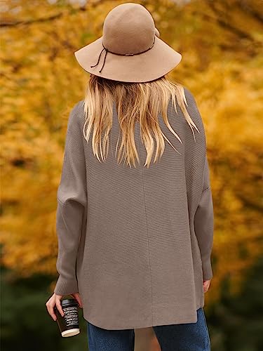 Image of ANRABESS Womens Casual Fall Sweater Turtleneck High Neck Batwing Sleeve Oversized Sweater Dress