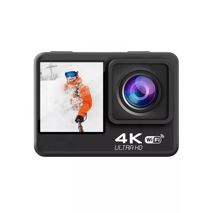 JUSTPROTEX 4K 60fps Dual Touch Screen Sports Camera Waterproof Underwater Camera with Anti-Shake Stabilization,20MP, 4X Digital Zoom, Support WiFi for Outdoor Sports,Travel,Diving
