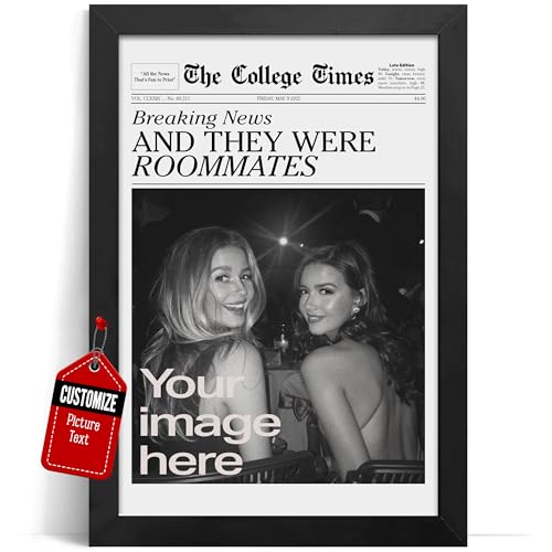 VICILO Custom Newspaper Trendy Retro Vintage College Times Magazine Headline News with Photo,...