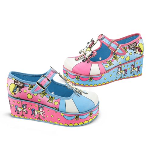 Image of Hot Chocolate Design Chocolaticas Funky Canvas Women's Mary Jane Flat Shoes, TIO Vivo, 6 UK
