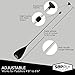 SUP Supply - SUP Paddle - 3 Piece Paddle Board Paddle - Adjustable Stand-up Paddles - Aluminum Floating Paddle Board Paddle - Lightweight, Durable & Packable for Travel