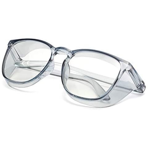 Oversized Safety Glasses Goggles Clear Anti-fog Blue Light Blocking Frame Side Shields Protective Eyewear for Man Women Cover