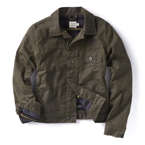 Huckberry Flint & Tinder Women's Flannel-Lined Waxed Trucker Jacket, Canvas Jackets for Women