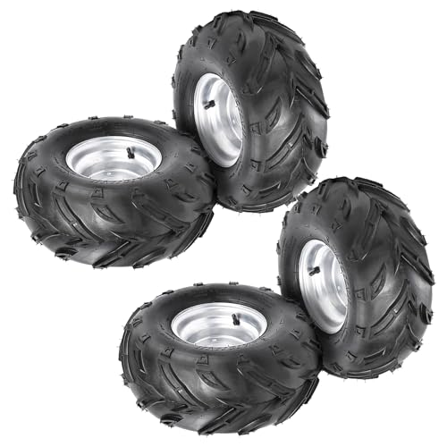 Kemblawolf 16x8-7 ATV Go-Kart Wheel with 4 Holes | 7-Inch Rim, 110mm Spacing | Pre-Mounted Tire & Rim Combo | Fits Kazuma, Taotao, Roketa, Coolster, UTV, Quad, Buggy 110cc-125cc Off-Road Vehicles (1)