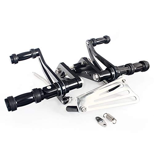 TARAZON Para Yamaha XVS 1100 V-Star V Star 1999-2009 Mandos Avanzados Estriberas Reposapiés Pedales extensión Negro