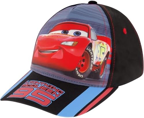 Disney Boys' Baseball Hat, Lightning McQueen Adjustable Cap for Toddler 2-4 Or Kids Ages 4-7