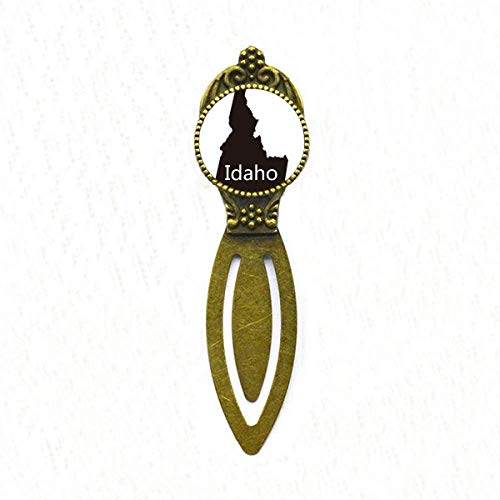Idaho Marque-page rétro carte des États-Unis en laiton ciselé