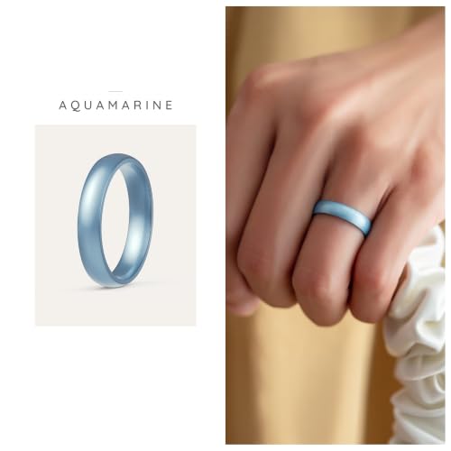 ThunderFit Silicone Rings Wedding Bands for Her, Birthstone Color Silicone Promise Rings, Women's Rubber Engagement Bands by ThunderFit - Used condition - Image 3