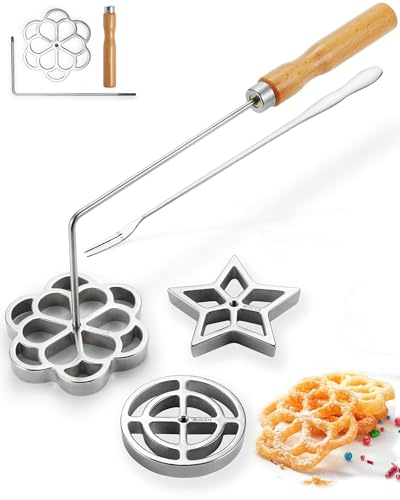 Bunuelos Mold with Handle, 304 Stainless steel Flower, Round and
