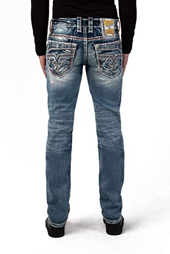 Rock Revival - Mens Clayton A200 Straight Jeans, Color Denim, Size: 422