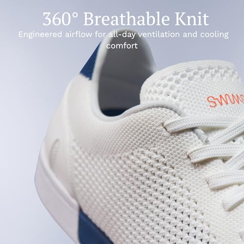 Image of SWIMS Breeze Tennis Knit Sneakers for Men, Lightweight Breathable Knit Upper, EVA Cushioned Midsole, Rubber Cup Sole, Low Top Casual Fashion Sneaker