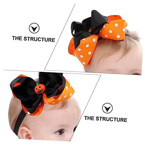 BESPORTBLE 2pcs Halloween Headbands Soft Elastic Headband with Bow Knot Headdress for Newborn to Festive Hair Accessories4
