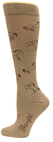 Wrangler Ladies Horse Boot Socks 1 Pair, Taupe, W 7.5-9.5 / M 6-8