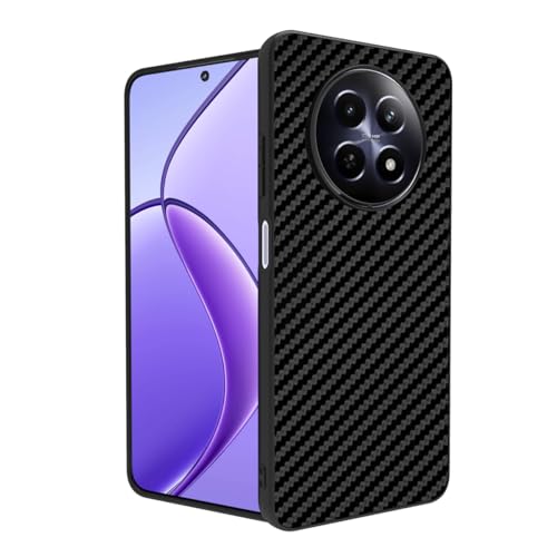 Image of RIGGEAR Sleek Back Cover Case Compatible with Realme 12 5G and Realme 12x 5G (TPU+PC | Black CF)
