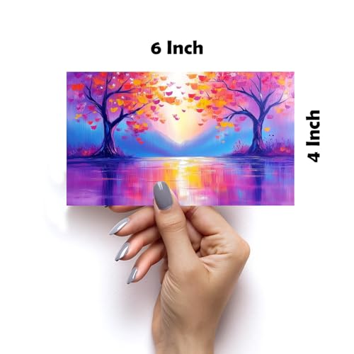 Image of SiddArtify Abstract Landscape Wall Art Prints Set - Colorful Nature Poster Decor for Living Room Bedroom Office - Set of 2-4x6 Inch - Board (Pack of 6) - Sticker (Pack of 6)