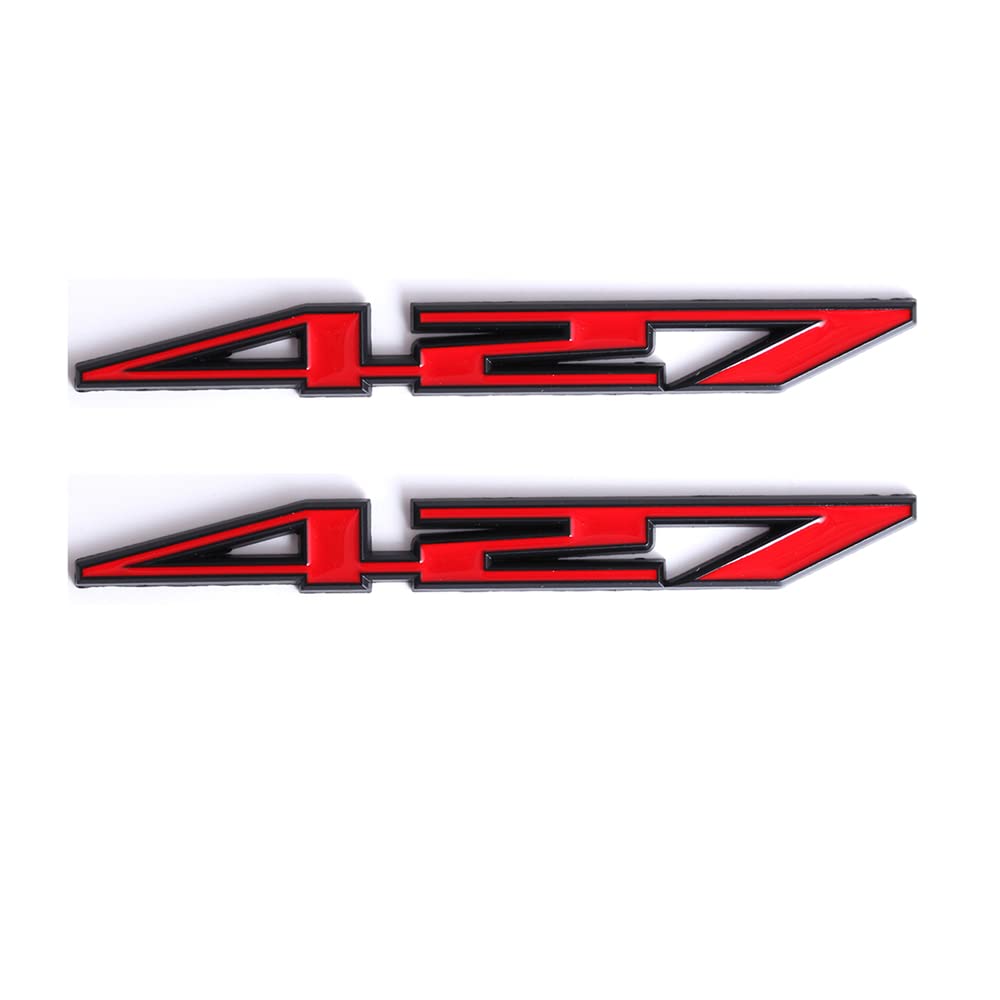 Amazon.com: 2X 427 Aluminum Emblem Badge Decal Red & Silver for