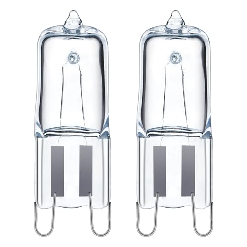 GECXGY G9 Oven Light Bulb 40W Halogen Oven Lamp 2700K Warm White Replacement Bulb for Ovens Microwaves & Cookers High Temperature Resistant Easy Fit Pack of 2