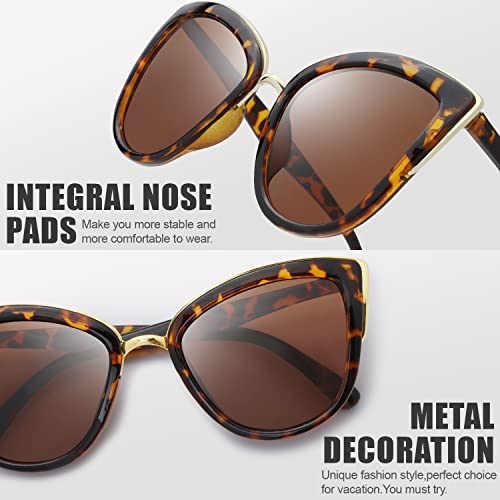 The Fresh Polarized Cat Eye Designer Retro Vintage Sunglasses FR17264P4