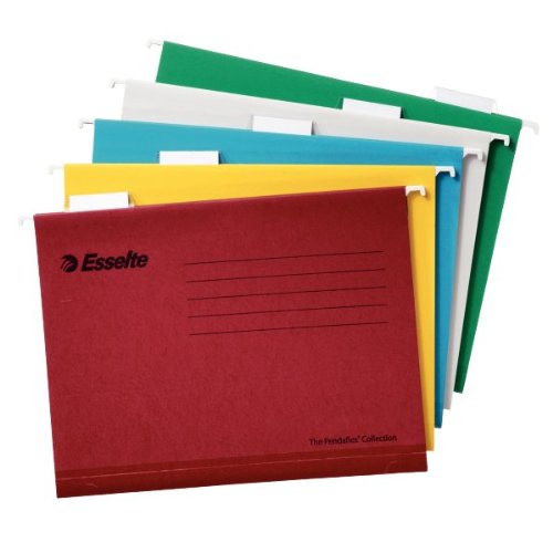 Esselte Classic A4 Suspension Files V-Base 15 mm to Square 30 mm Red, Pack of 25 - Image 2