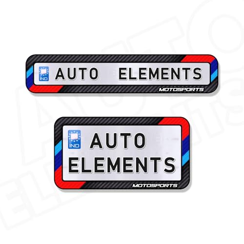 Auto Elements Tri Color Carbon Fiber Bike Number Plate Frame - Image 2