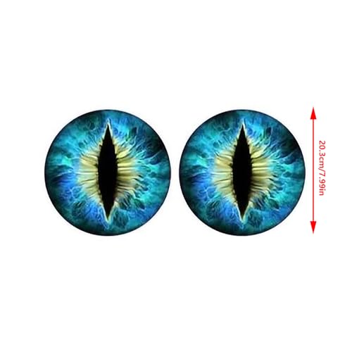 Image of YAMSLAM 7.99In Beast Eyes Headlight Decals, 3D Stereo Eyes Stickers Decal, Cropable Round Headlight Decal, Car Window Bumper Decoration Accessories Stickers for Wrangler (6 Pairs)