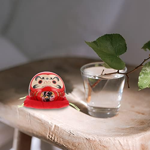 Japanese Dolls Wealth Daruma Doll Collectible Figurine: Daruma Doll Japanese Good- Luck Charm Craft Doll Figurine Decor Desktop Decorations Ceramic Decor