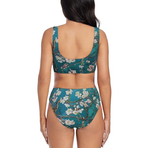 Maillot de bain deux pièces fleurs d'amandier anti-UV - 2