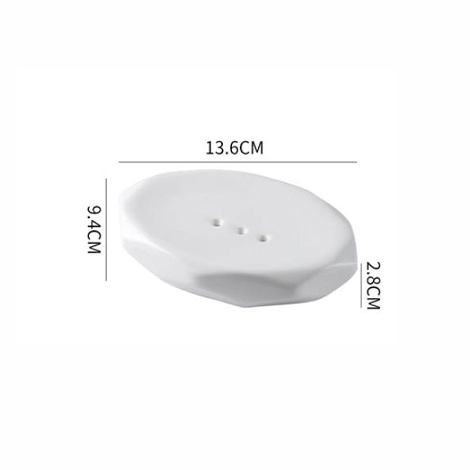 JINGYAN Portasapone Portasapone Scatola di sapone in ceramica Supporto per il bagno Alimentazione per la casa Dormitore Dracca Sapone(White)