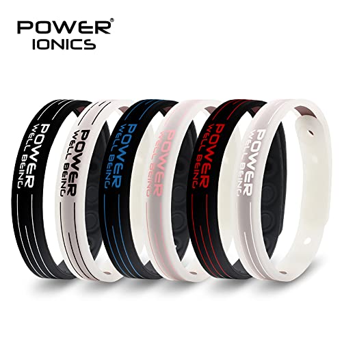 Power Ionics Balance Bracelets For Men/Women Silicone Bracelets Protection Bracelet Black/Blue Bracelet, 9.45 Inches, 5 Holes To Adjust, Fits 6-9 Inches Wrist Size #TOP3