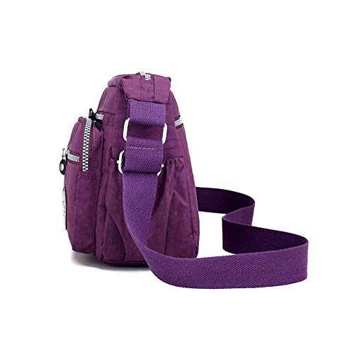 Borsa a Tracolla da Donna, spaziosa, con Tasche Multiple, Borsa a Tracolla da Donna, Borsa a Tracolla con Manico Superiore (Rossa)
