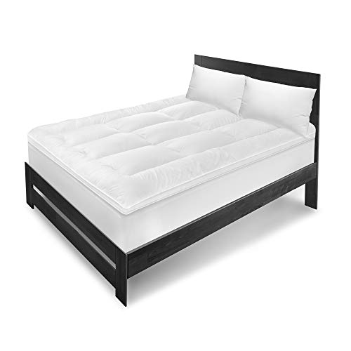 Ecopedic 2.5-Inch Memoryloft 100% Cotton Cover-King Mattress Topper, White #TOP2