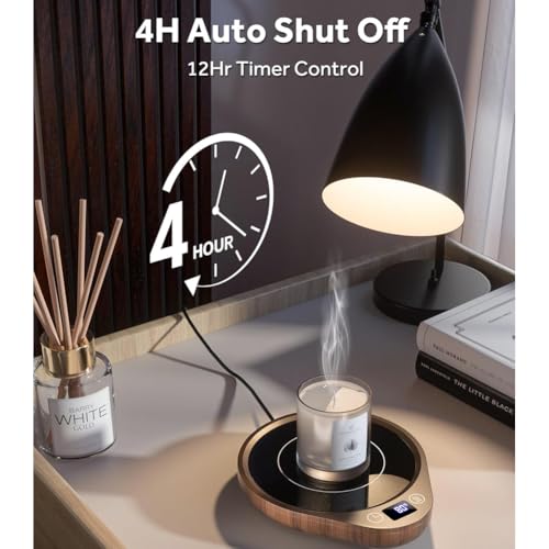Cup Warmer,Smart Coffee Mug Warmer with 3 Temperature Settings,Timer and Auto Shut-Off Electric Coffee Warmer for Desk Portable Coffee Warmer Plate for Heating Coffee, Milk, Beverage