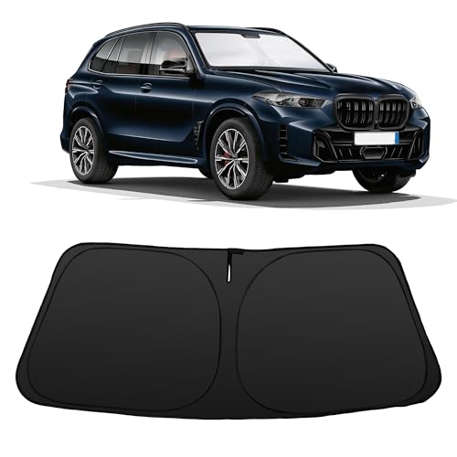 Image of Windshield Sun Shade for 2019-2026 BMW X5 | Foldable, Full covered for windshield, Block UV Rays, Heat Reduction, Easy to install, Keeps Car Cooler