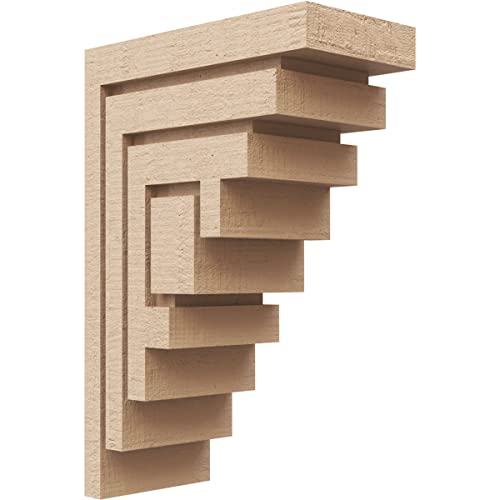 5"W x 10"D x 15"H Classic Landon Rough Cedar Woodgrain TimberThane Corbel, Primed Tan