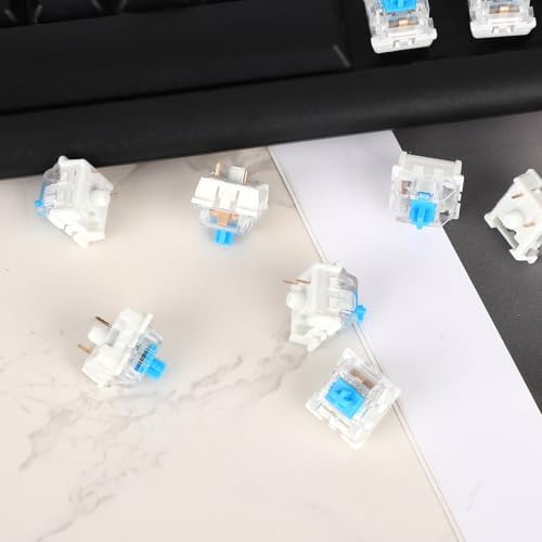 30pcs Mechanical Keyboard Switches, 3 Pin Blue Keyboard Clicker Dustproof Waterproof Clicky Key Switches for Mechanical Gaming Keyboards - 4