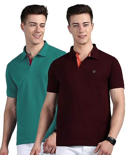 Image of Lux Cozi Men Cotton Solid Regular Fit Polo Shirt