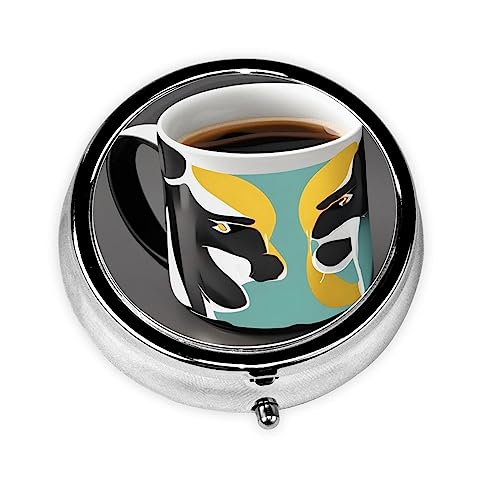 Caja de pastillas de café, pastillero redondo, 3 compartimentos, para bolso o bolsillo, pastillero portátil de viaje